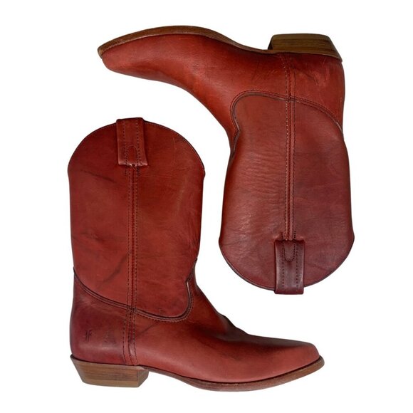Frye Billy Pull On Wetsern Oxblood Boots Women's Size 6.5 - Picture 1 of 14